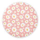 Groovy Blush Boho Daisy Bloementuin Patroon Keramische Knop (Voorkant)