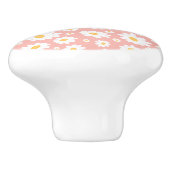 Groovy Blush Boho Daisy Bloementuin Patroon Keramische Knop (Zijkant)