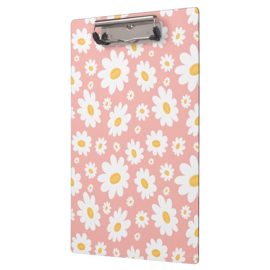 Groovy Blush Boho Daisy Bloementuin Patroon Klembord (Links)