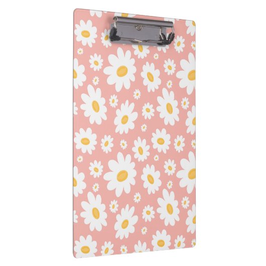 Groovy Blush Boho Daisy Bloementuin Patroon Klembord (Rechts)