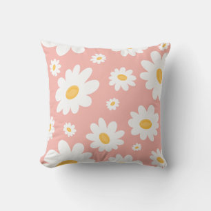 Groovy Blush Boho Daisy Bloementuin Patroon Kussen