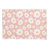 Groovy Blush Boho Daisy Bloementuin Patroon Kussensloop (Voorkant)