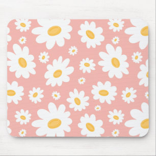Groovy Blush Boho Daisy Bloementuin Patroon Muismat