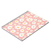 Groovy Blush Boho Daisy Bloementuin Patroon Notitieboek (Linkerzijde)