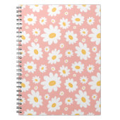 Groovy Blush Boho Daisy Bloementuin Patroon Notitieboek (Voorkant)
