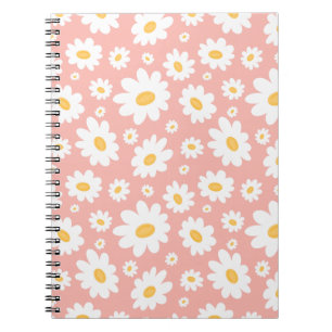Groovy Blush Boho Daisy Bloementuin Patroon Notitieboek