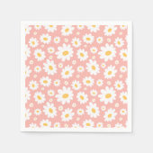 Groovy Blush Boho Daisy Bloementuin Patroon Servet (Voorkant)
