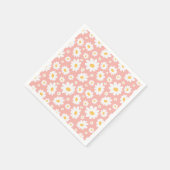 Groovy Blush Boho Daisy Bloementuin Patroon Servet (Hoek)