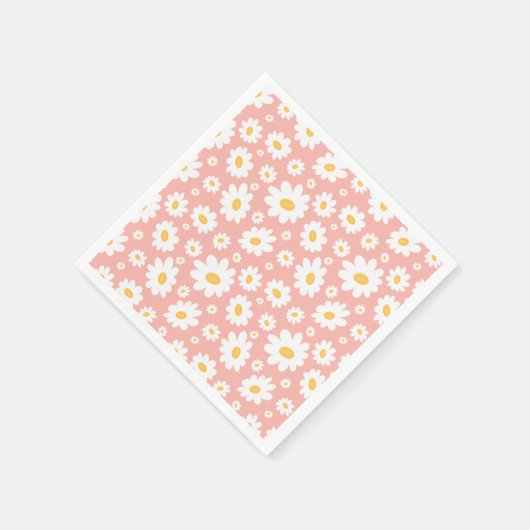Groovy Blush Boho Daisy Bloementuin Patroon Servet (Hoek)