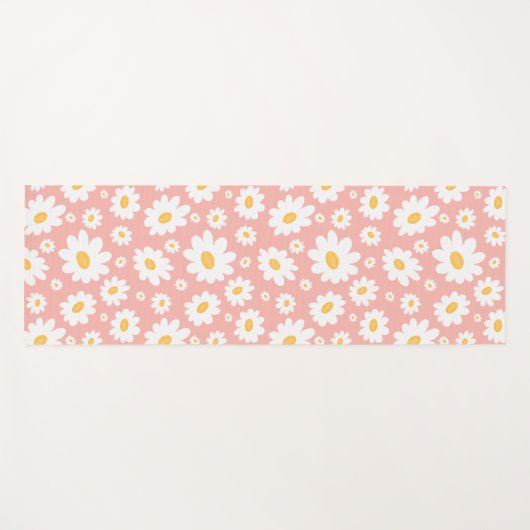 Groovy Blush Boho Daisy Bloementuin Patroon Yogamat (Voorkant (horizontaal))