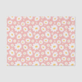 Groovy Blush Boho Daisy Floral Garden Pattern Tissuepapier (Voorkant)