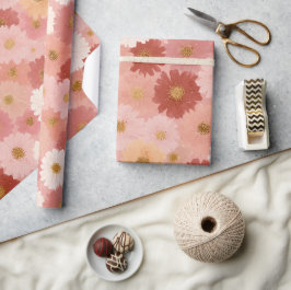 Groovy Blush Boho Madeliefje Bloem Tuin Patroon Cadeaupapier