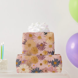 Groovy Blush Boho Madeliefje Bloem Tuin Patroon Cadeaupapier