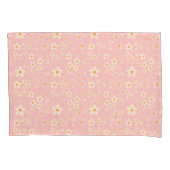 Groovy Blush Boho Madeliefje Bloem Tuin Patroon Wr Kussensloop (Voorkant)