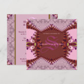 Groovy Bohemian Damask Wedding Invitation Kaart (Voorkant / Achterkant)