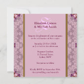 Groovy Bohemian Damask Wedding Invitation Kaart (Achterkant)