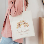 GROOVY Bohemian Rainbow Bridesmaid Canvas tas<br><div class="desc">Het Groovy Bohemen-Collectie - een uniek en opvallend collectie dat retro-floralen en regenboog mengt met een neutraal en oorrijk palet, dat een aanraking geeft van de hippie 70-stijl. Dit collectie is perfect voor degenen die de schoonheid van de natuur en de vrije boze levensstijl waarderen. Dit collectie is zowel tijdloos...</div>