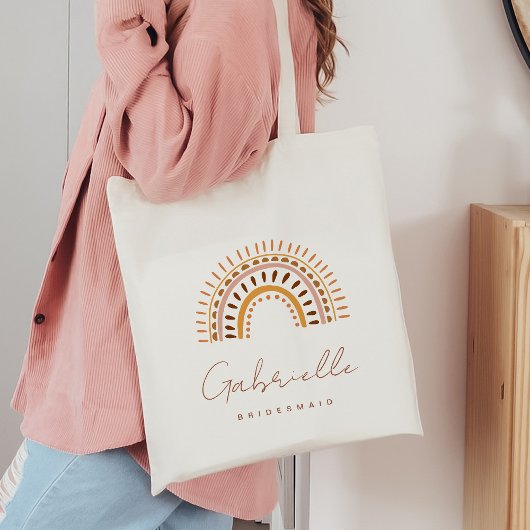 GROOVY Bohemian Rainbow Bridesmaid Canvas tas