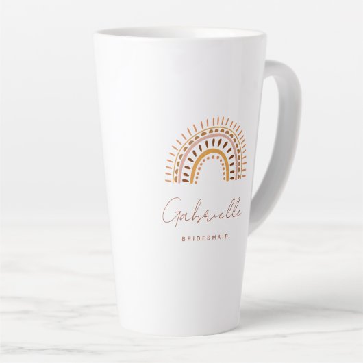 GROOVY Bohemian Rainbow Bridesmaid Latte Mok (Rechterhoek)