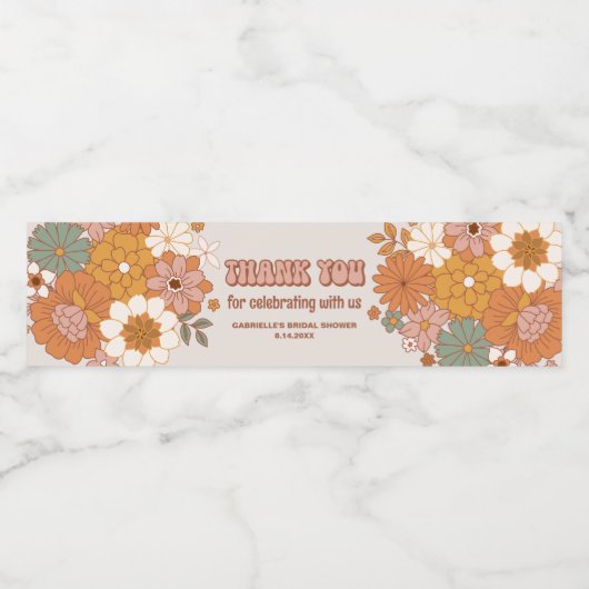 Groovy Bohemian Water Bottle Sticker (Enkel label)