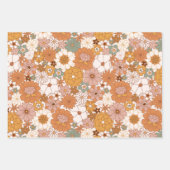 Groovy Boho 70s bloemen patroon Inpakpapier Vel (Voorkant)