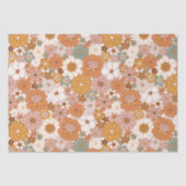 Groovy Boho 70s bloemen patroon Tissuepapier (Voorkant)