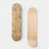 Groovy Boho 70s Retro Floral Cool Seventies Hippie Persoonlijk Skateboard (Voorkant)