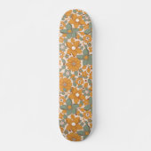 Groovy Boho 70s Retro Floral Cool Seventies Hippie Persoonlijk Skateboard (Voorkant)