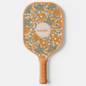Groovy Boho 70s Retro Floral Cool Seventies Hippie Pickleball Paddle (Voorkant)