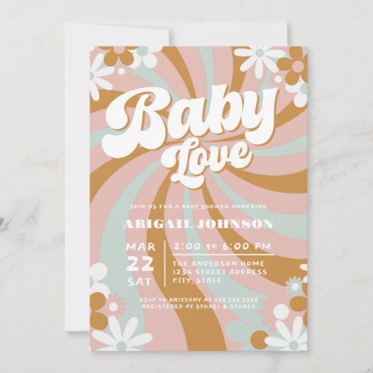 Groovy Boho-Baby shower Kaart (Voorkant)