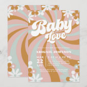 Groovy Boho-Baby shower Kaart (Voorkant / Achterkant)