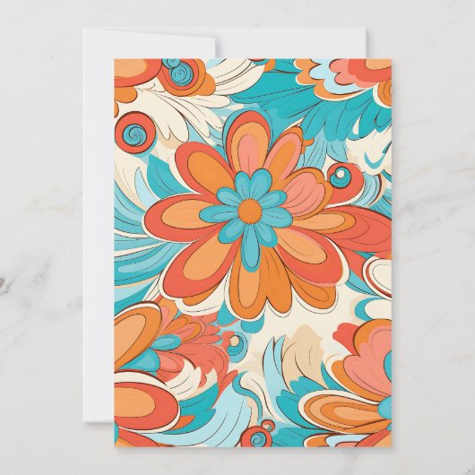 Groovy Boho Beachy Fun Vibes Bruiloft Kaart (Achterkant)