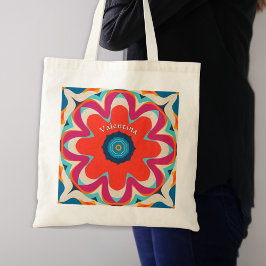 Groovy Boho Bloem Kleurrijk Gepersonaliseerd Tote Bag