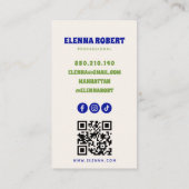 groovy boho bloemen script visitekaartje (Achterkant)