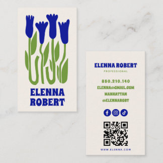 groovy boho bloemen script visitekaartje