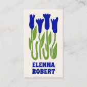 groovy boho bloemen script visitekaartje (Voorkant)