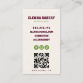 groovy boho bloemen script visitekaartje (Achterkant)
