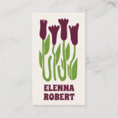 groovy boho bloemen script visitekaartje (Voorkant)