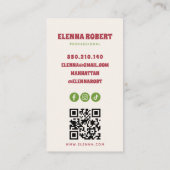 groovy boho bloemen script visitekaartje (Achterkant)
