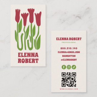 groovy boho bloemen script visitekaartje