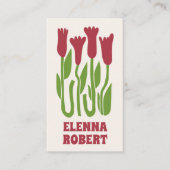 groovy boho bloemen script visitekaartje (Voorkant)