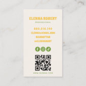 groovy boho bloemen script visitekaartje (Achterkant)
