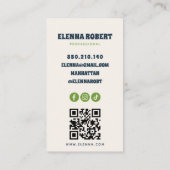 groovy boho bloemen script visitekaartje (Achterkant)