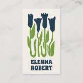 groovy boho bloemen script visitekaartje (Voorkant)