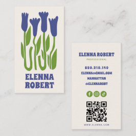 groovy boho bloemen script visitekaartje