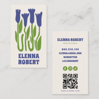groovy boho bloemen script visitekaartje