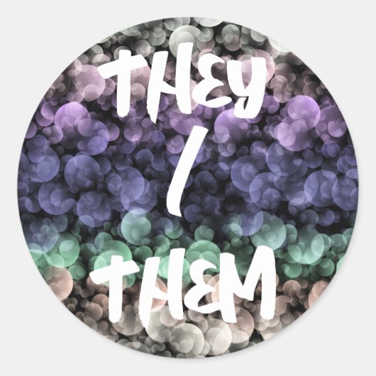 Groovy Boho Bubbels Eclectische Uningender Pride V Ronde Sticker (Voorkant)