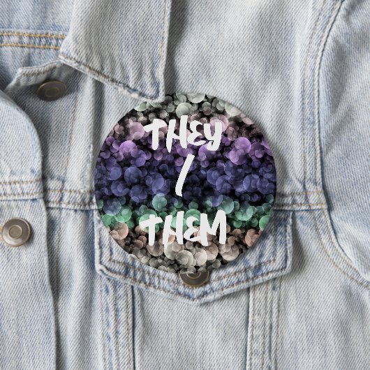 Groovy Boho Bubbles Eclectische Uingender Pride-vl Ronde Button 4,0 Cm (In situ)