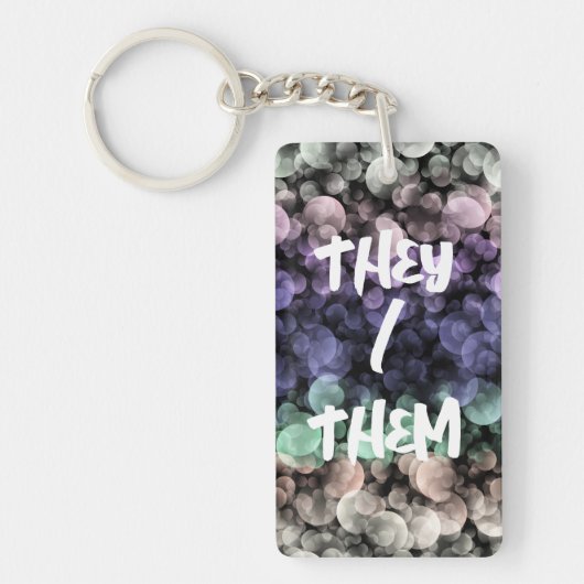 Groovy Boho Bubbles Eclectische Uingender Pride Vl Sleutelhanger (Voorkant)