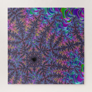 Groovy Boho Colorful Jewel Tone Fractal Art Legpuzzel